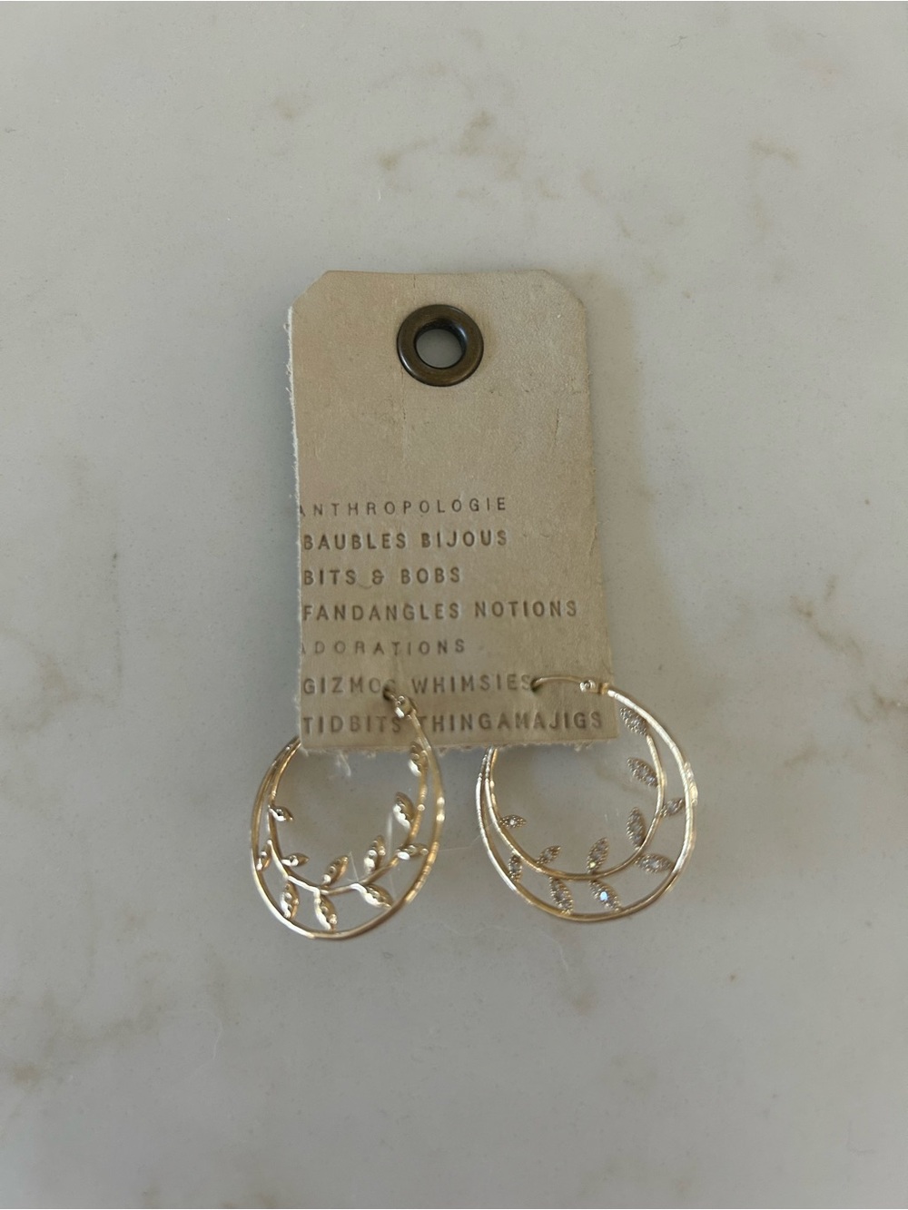 NWT Anthropologie floral hoop earrings